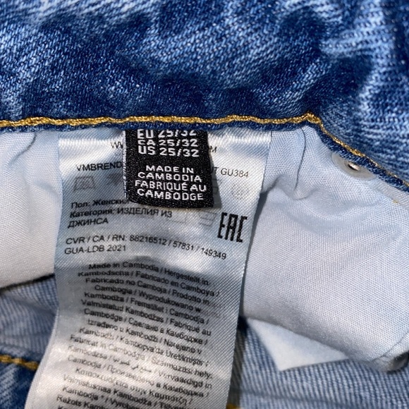 Vero Moda Denim 25/32 High Rise Crop Ankle Washout Distress Jeans - Picture 3 of 14